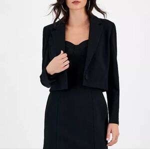 NWT Bar III Black Cropped Knit Blazer XL